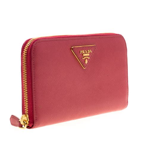 prada long zip around wallet|Prada saffiano zipper wallet.